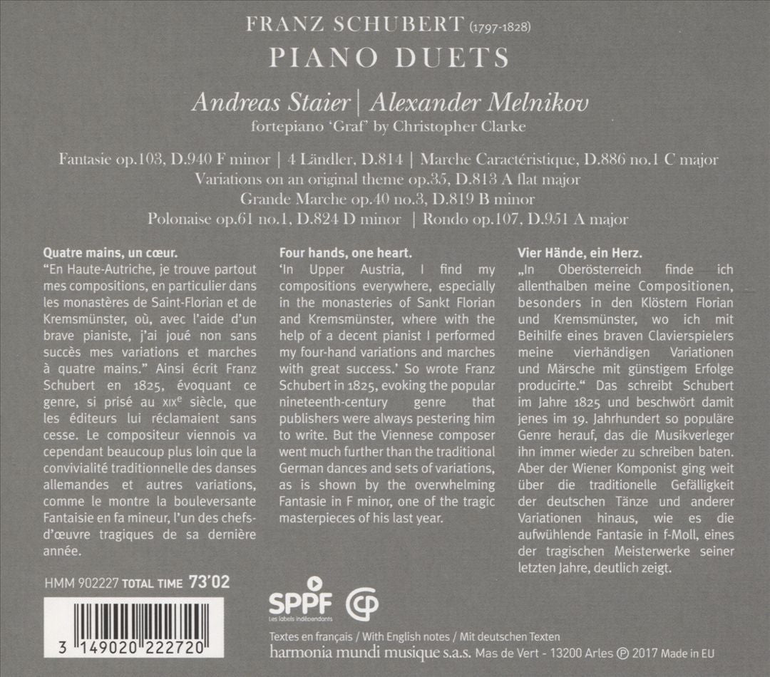 Schubert: Fantasie in F minor and Other Piano Duets cover art
