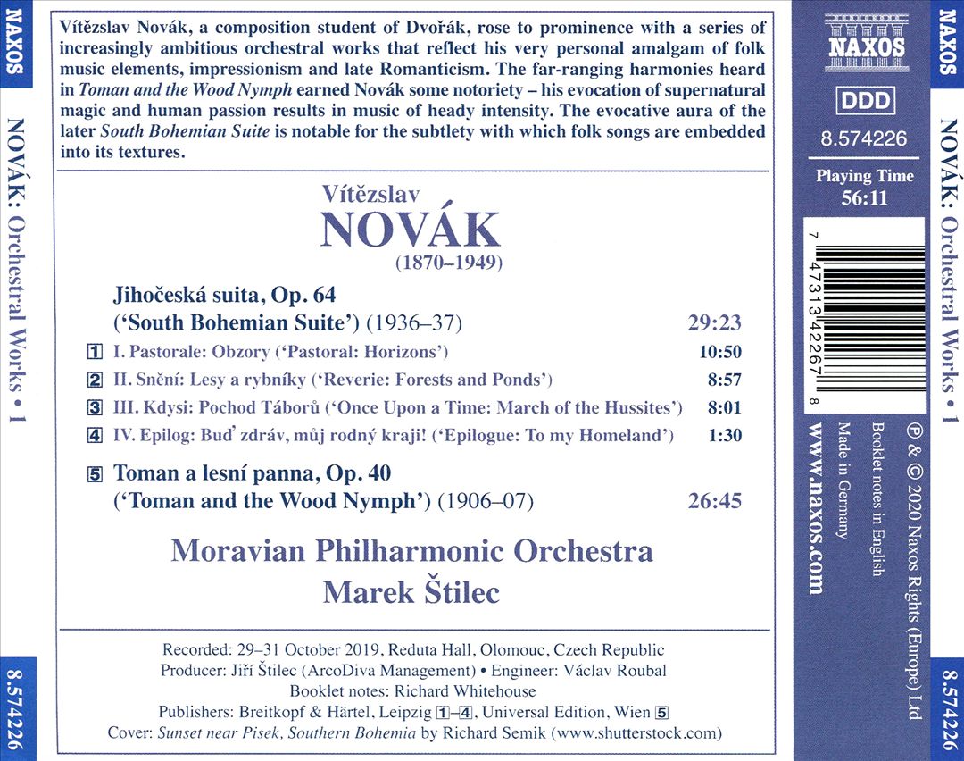 Vítezslav Novák: Orchestral Works, Vol. 1 cover art