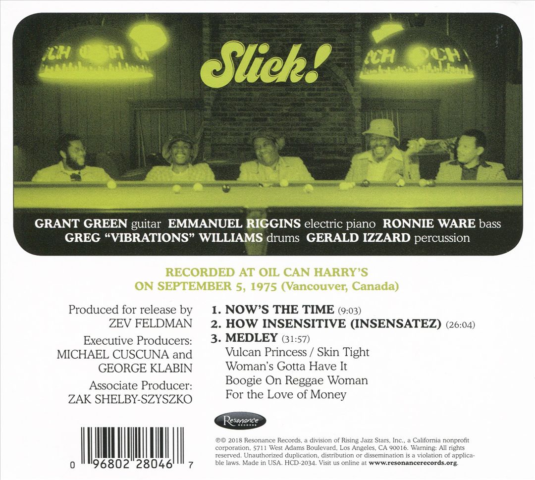 Slick! Live at Oil Can Harry's cover art