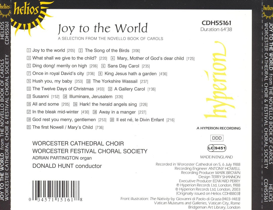 Joy to the World: Carols from Worcestershire Cathedral cover art