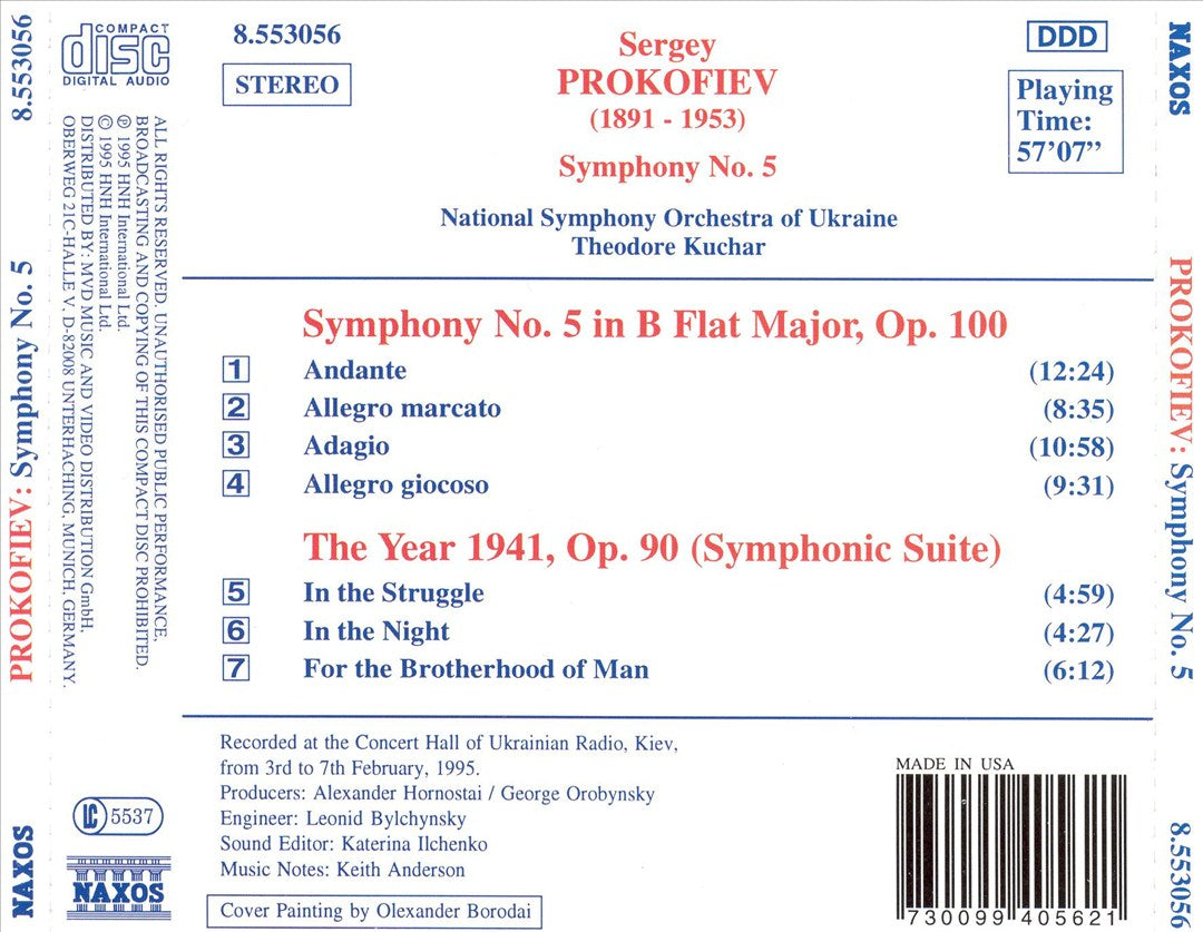 Prokofiev: Symphony No. 5; The Year 1941 cover art