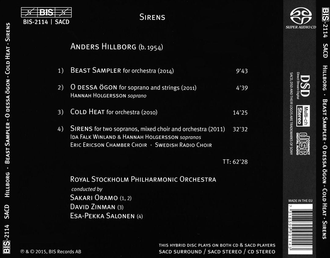 Anders Hillborg: Sirens; Cold Heat; Beast Sampler cover art