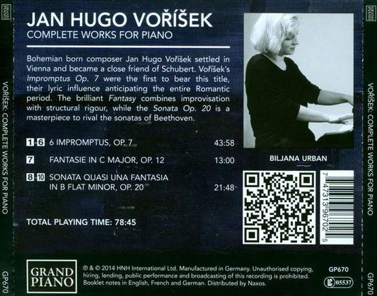 Voísek: Complete Works for Piano, Vol. 1 cover art