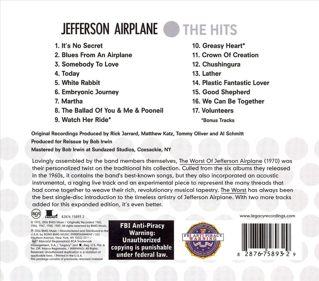 The Worst of Jefferson Airplane [Bonus Tracks] cover art
