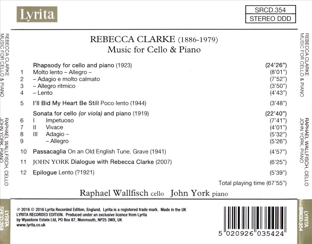 Rebecca Clarke: Music for Cello & Piano cover art