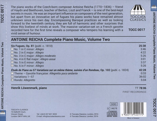 Antoine Reicha: Complete Piano Music, Vol. 2 cover art