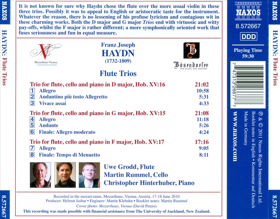 Haydn: Flute Trios cover art