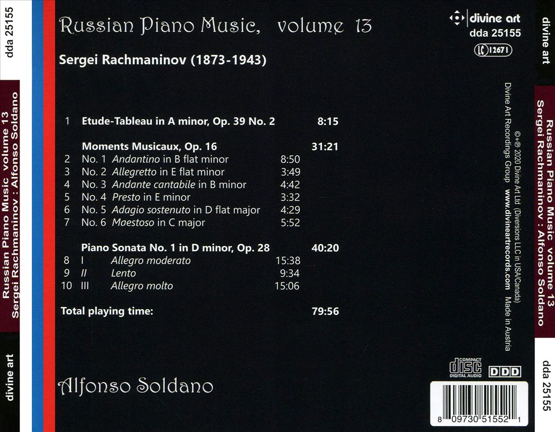 Russian Piano Music Series, Vol. 13: Sergei Rachmaninov cover art