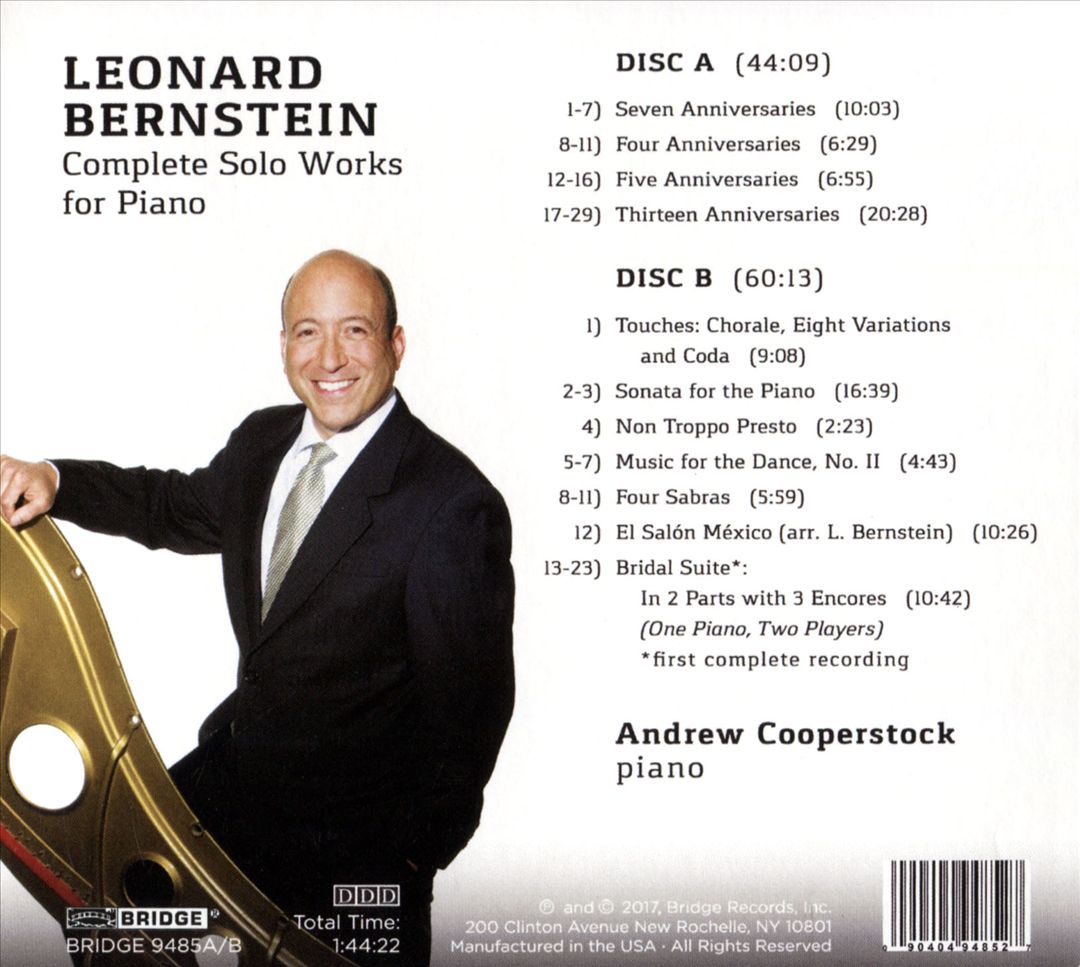 Leonard Bernstein: Complete Solo Works for Piano cover art