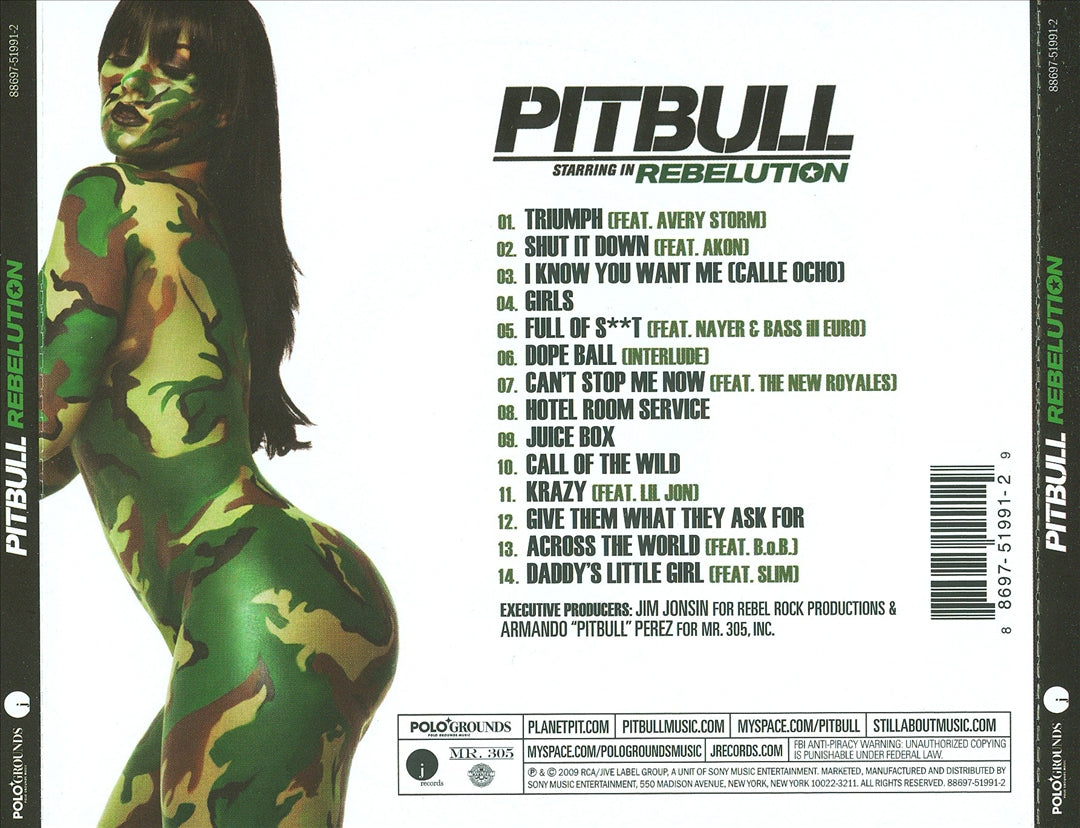 Pitbull Starring in Rebelution cover art