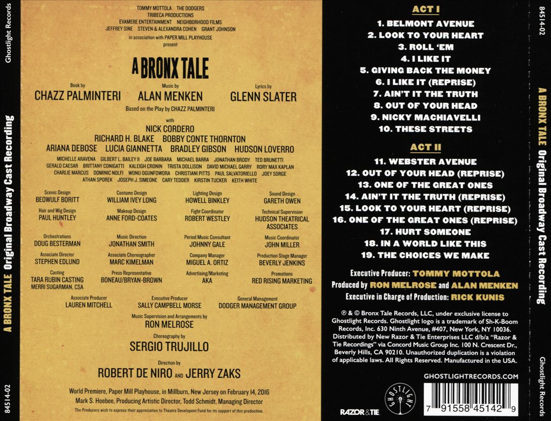 Bronx Tale: The Musical cover art