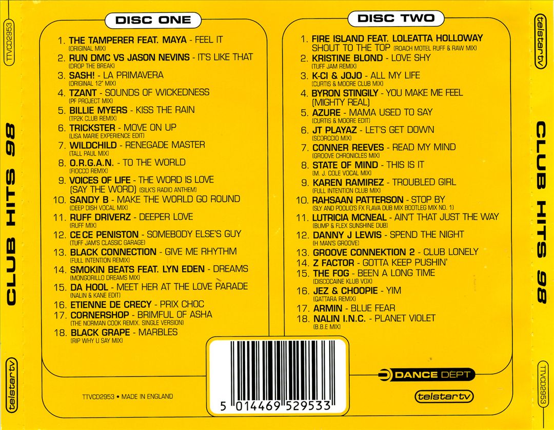 Club Hits 98 [Telstar] cover art