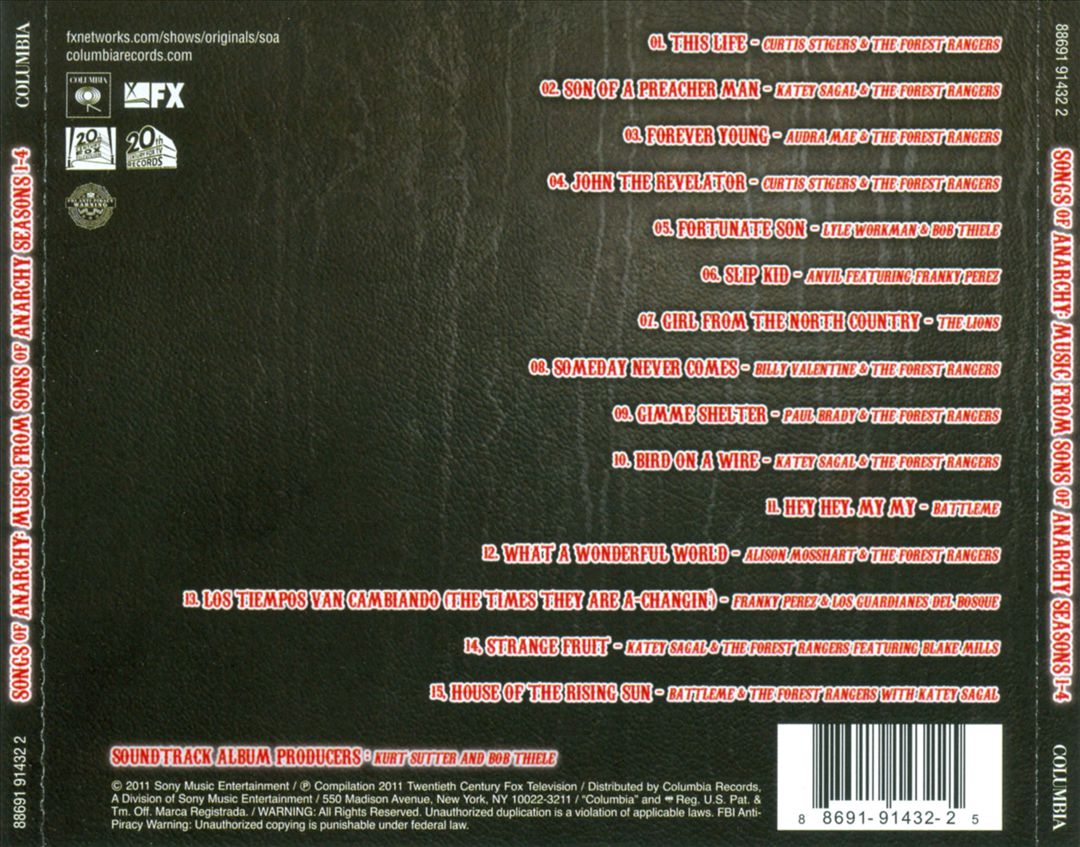 Songs of Anarchy: Music from Sons of Anarchy Seasons 1-4 [Original TV Soundtrack] cover art