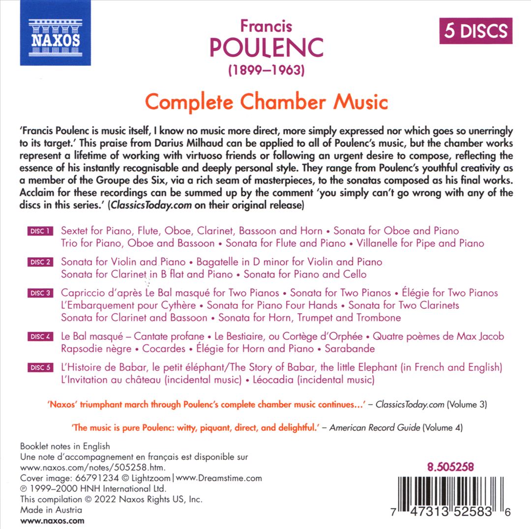 Poulenc: Complete Chamber Music cover art