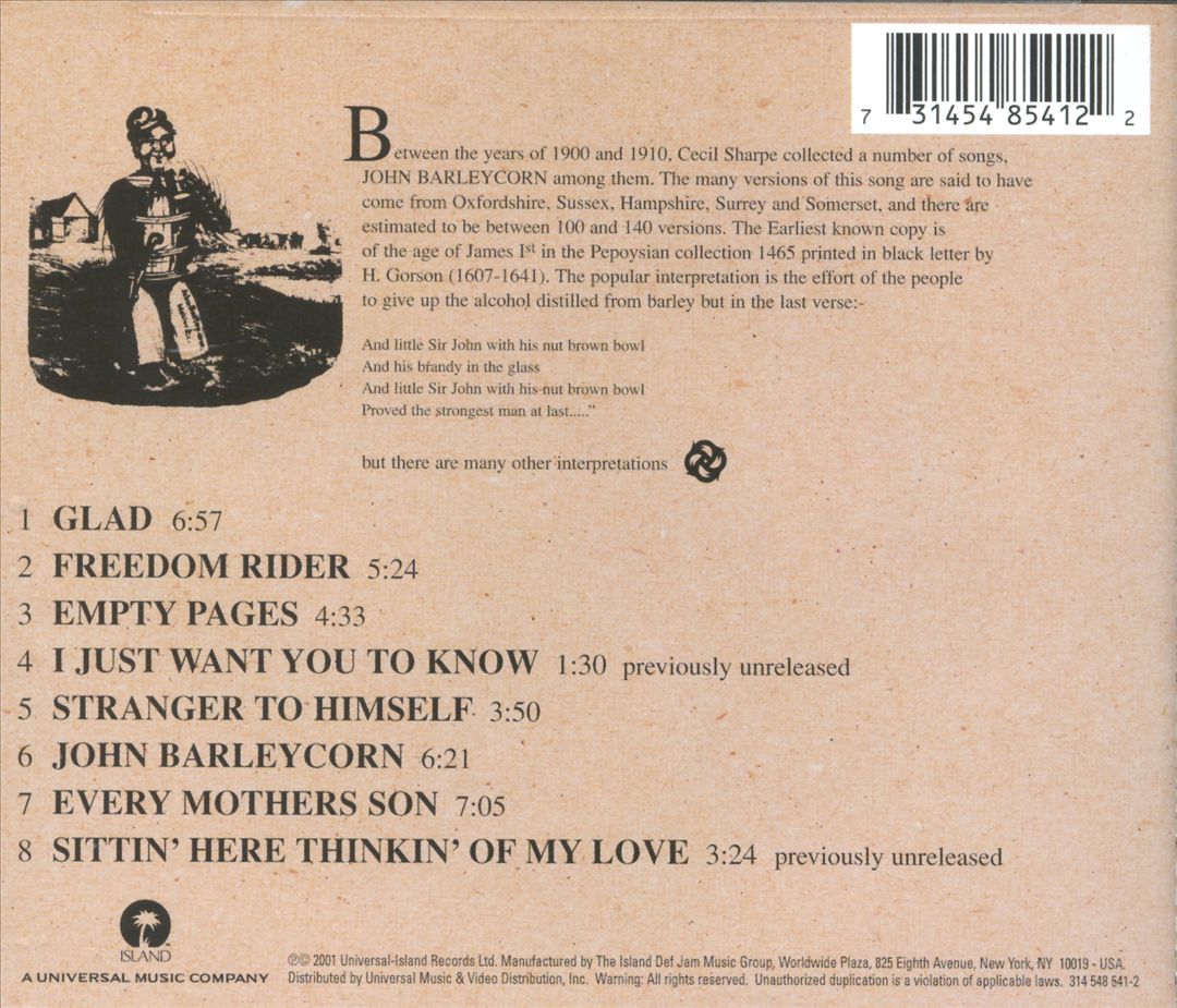 John Barleycorn Must Die cover art