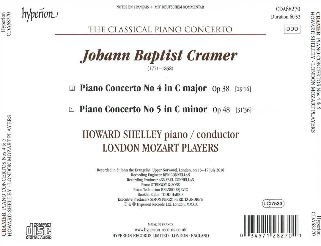 Classical Piano Concerto, Vol. 6: Johann Baptist Cramer - Piano Concerto No. 4 in C major, Op. 38; Piano Concerto No. 5 in C minor, Op. 48 cover art