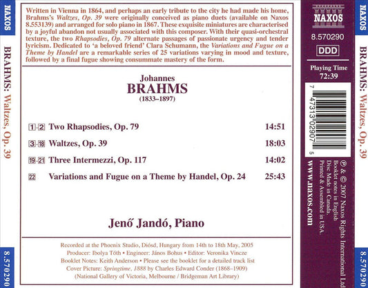 Brahms: Waltzes cover art