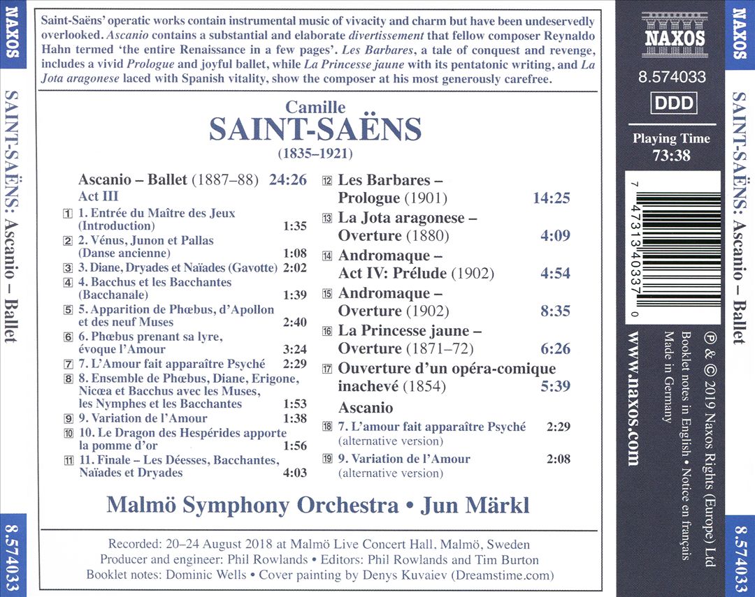 Saint-Saëns: Ascanio - Ballet cover art