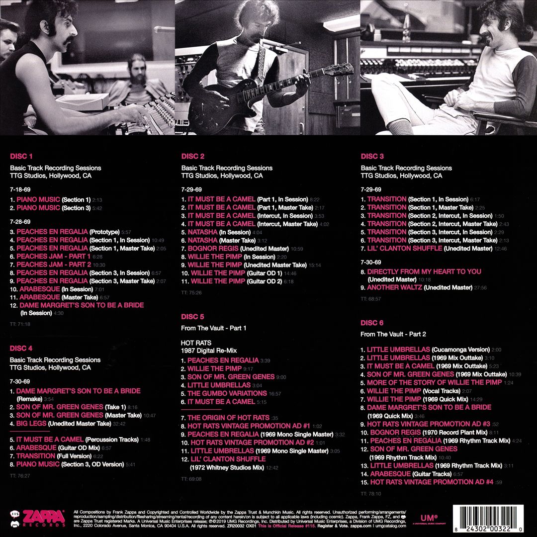 The Hot Rats Sessions cover art