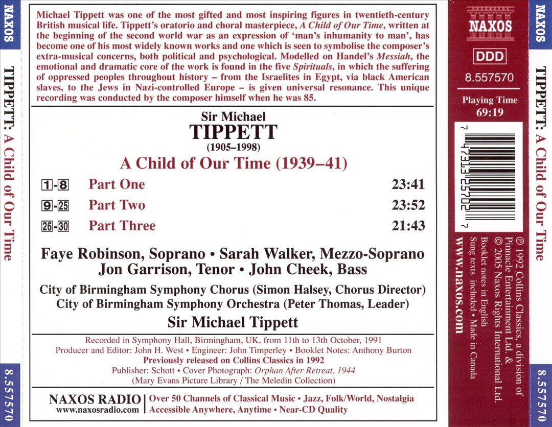Tippett: A Child of Our Time cover art