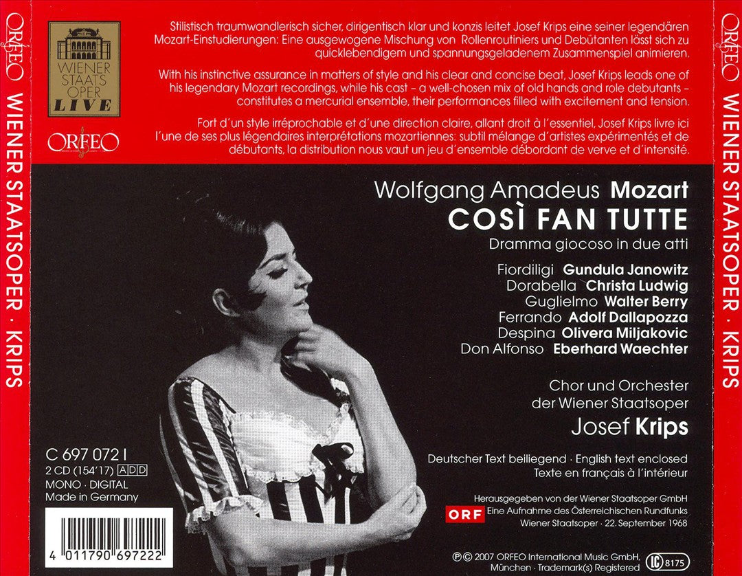 Mozart: Così fan tutte cover art