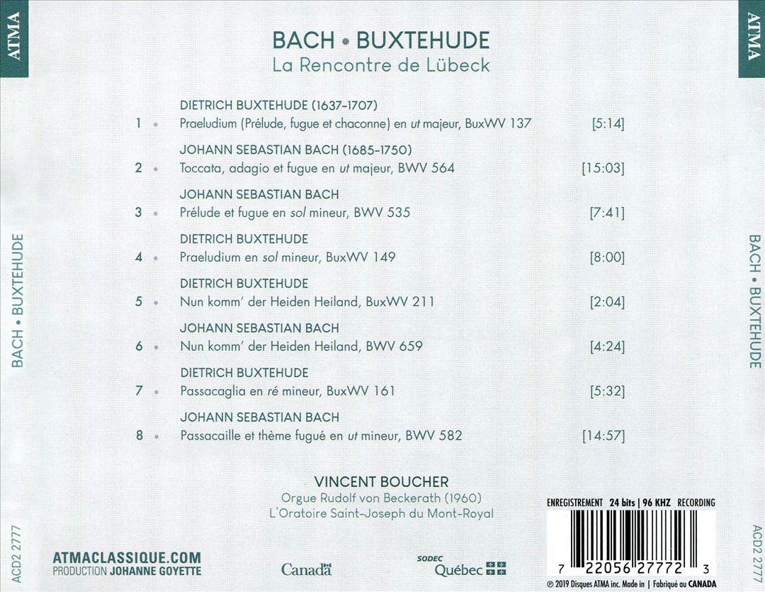 Bach, Buxtehude: La Reonctre de Lübeck cover art