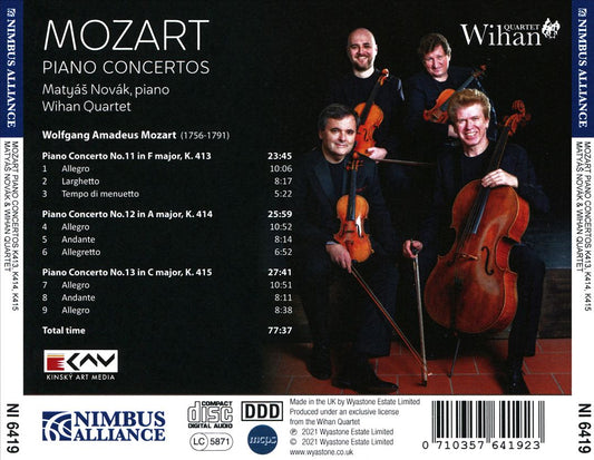 Mozart: Piano Concertos No 11 K413, No 12 K414, No 13 K415 cover art