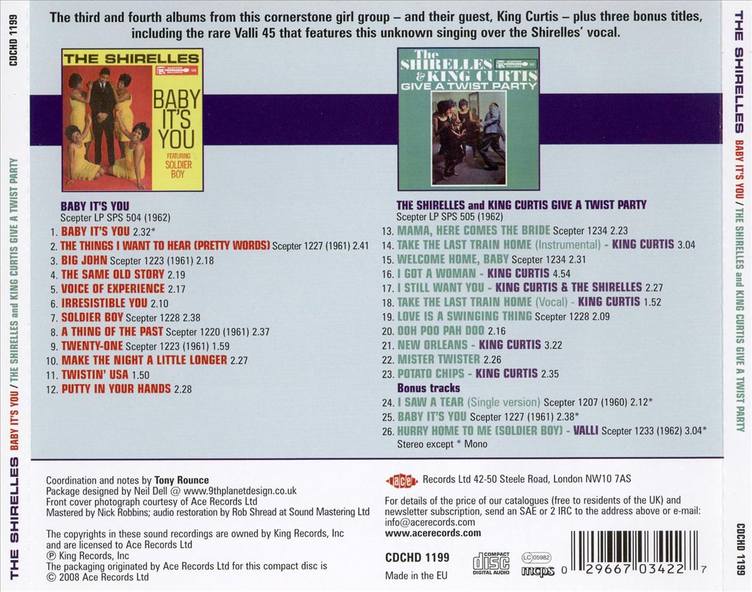 Baby It's You/The Shirelles & King Curtis Give a Twist Party cover art