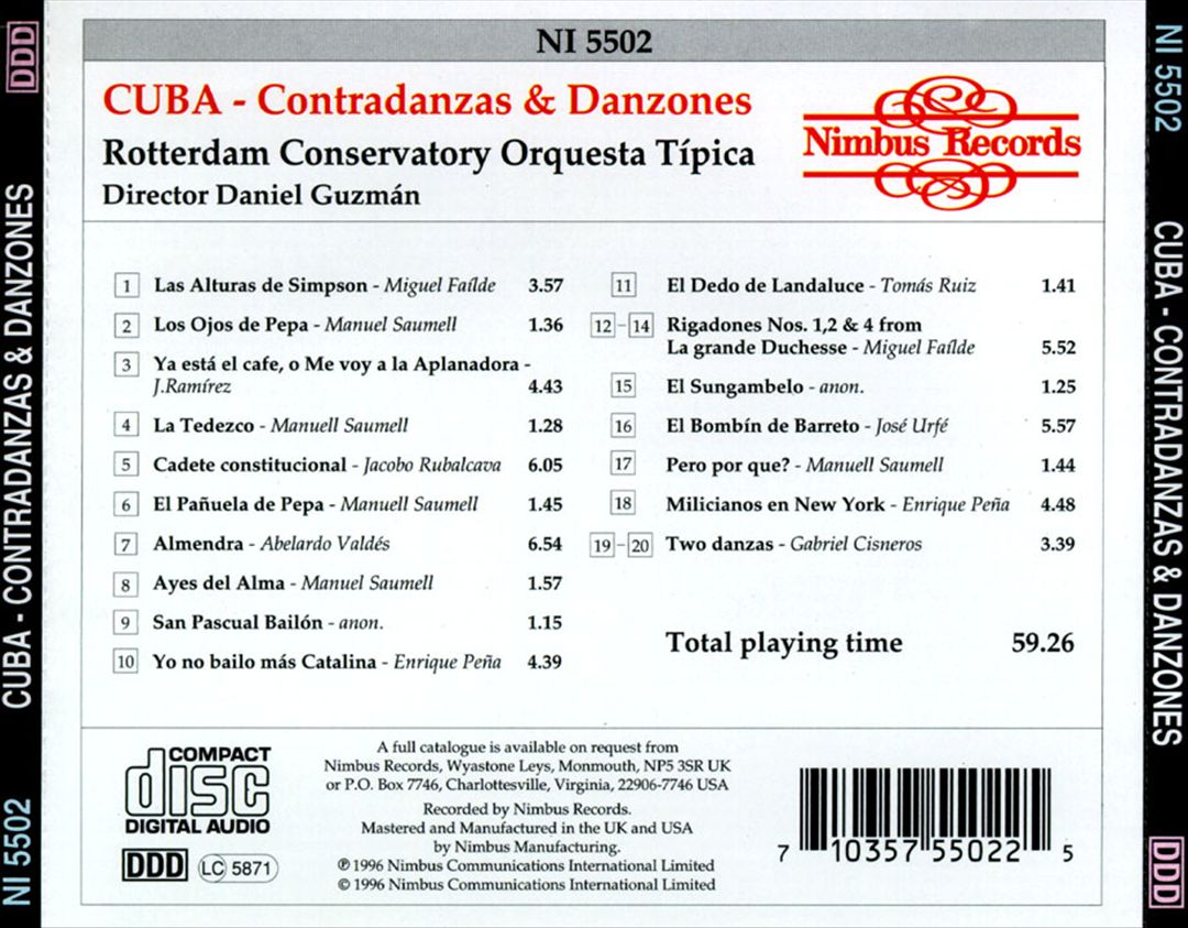 Cuba: Contradanzas & Danzones cover art