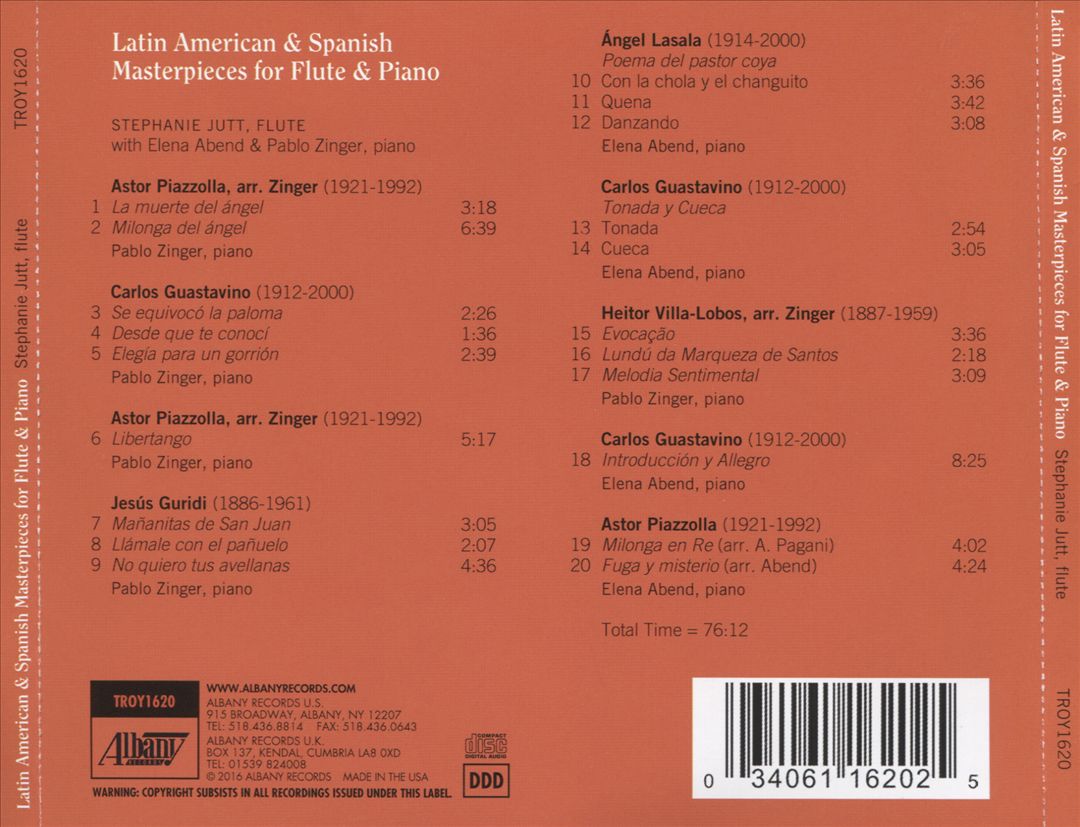 Latin American & Spanish Masterpieces for Flute & Piano cover art