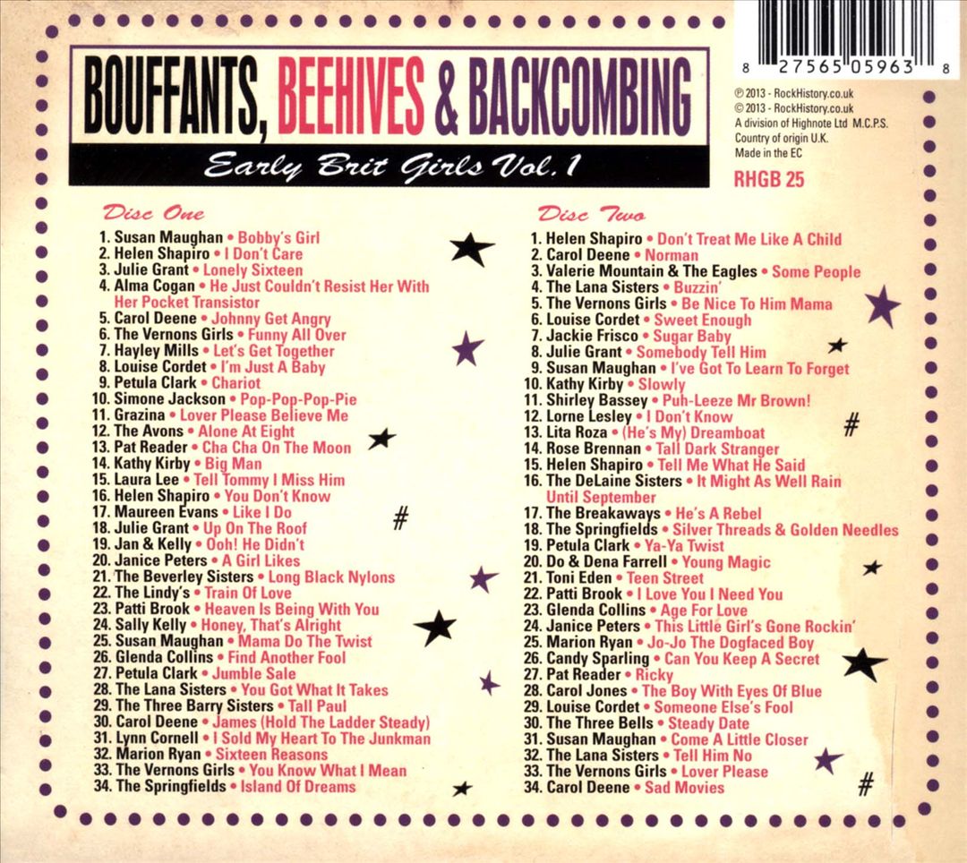 Bouffants, Beehives & Backcombing: Early Brit Girls, Vol. 1 cover art