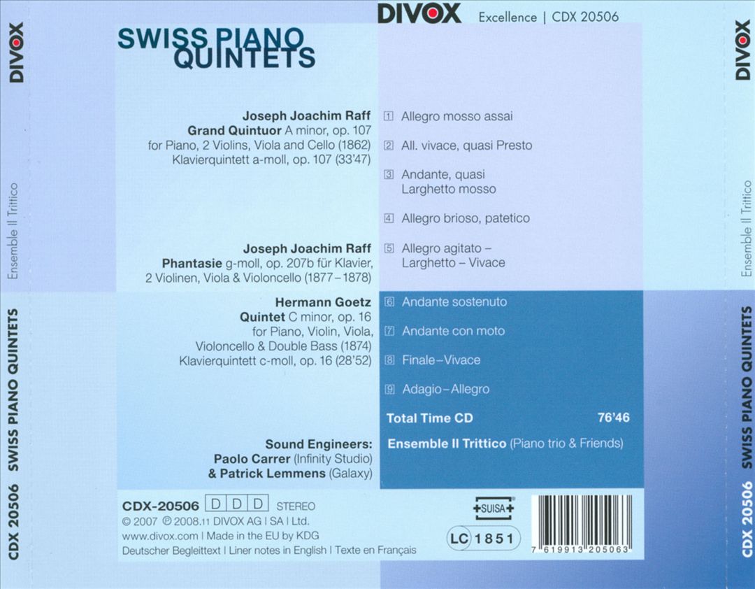 Swiss Piano Quintets cover art