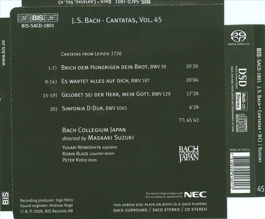 Bach: Cantatas, Vol. 45 cover art