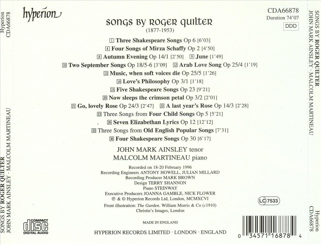 Songs By Roger Quilter cover art