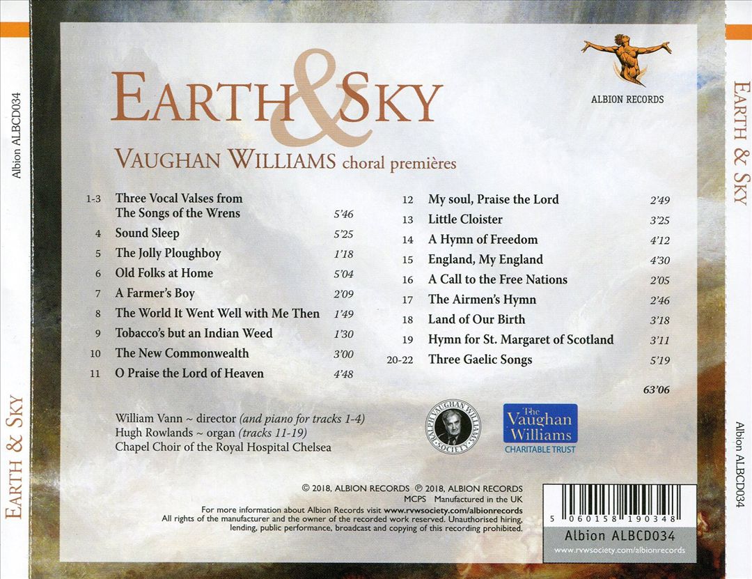 Earth and Sky: Vaughan Williams Choral Premieres cover art