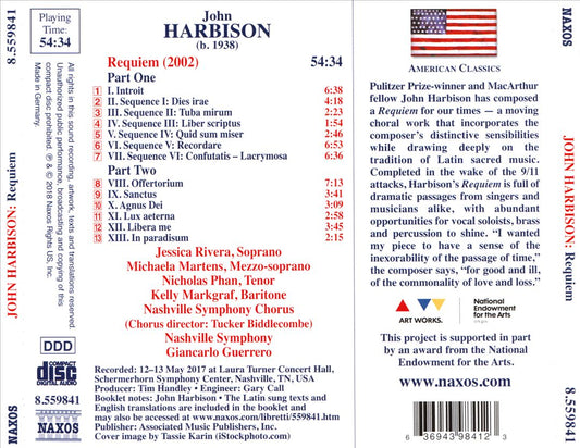 John Harbison: Requiem cover art
