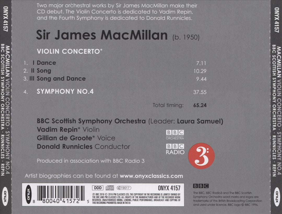 MacMillan: Violin Concerto; Symphony No. 4 cover art