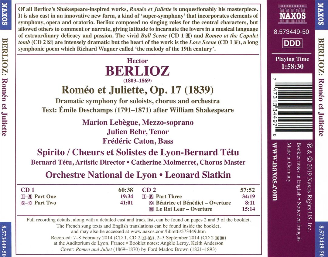 Berlioz: Romeo et Juliette cover art