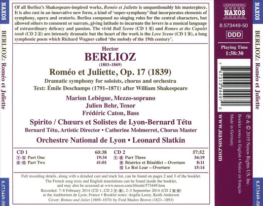 Berlioz: Romeo et Juliette cover art