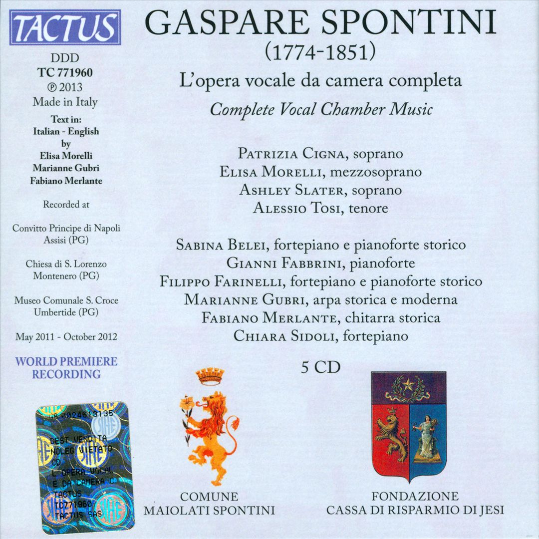 Spontini: Vocal Chamber Music cover art