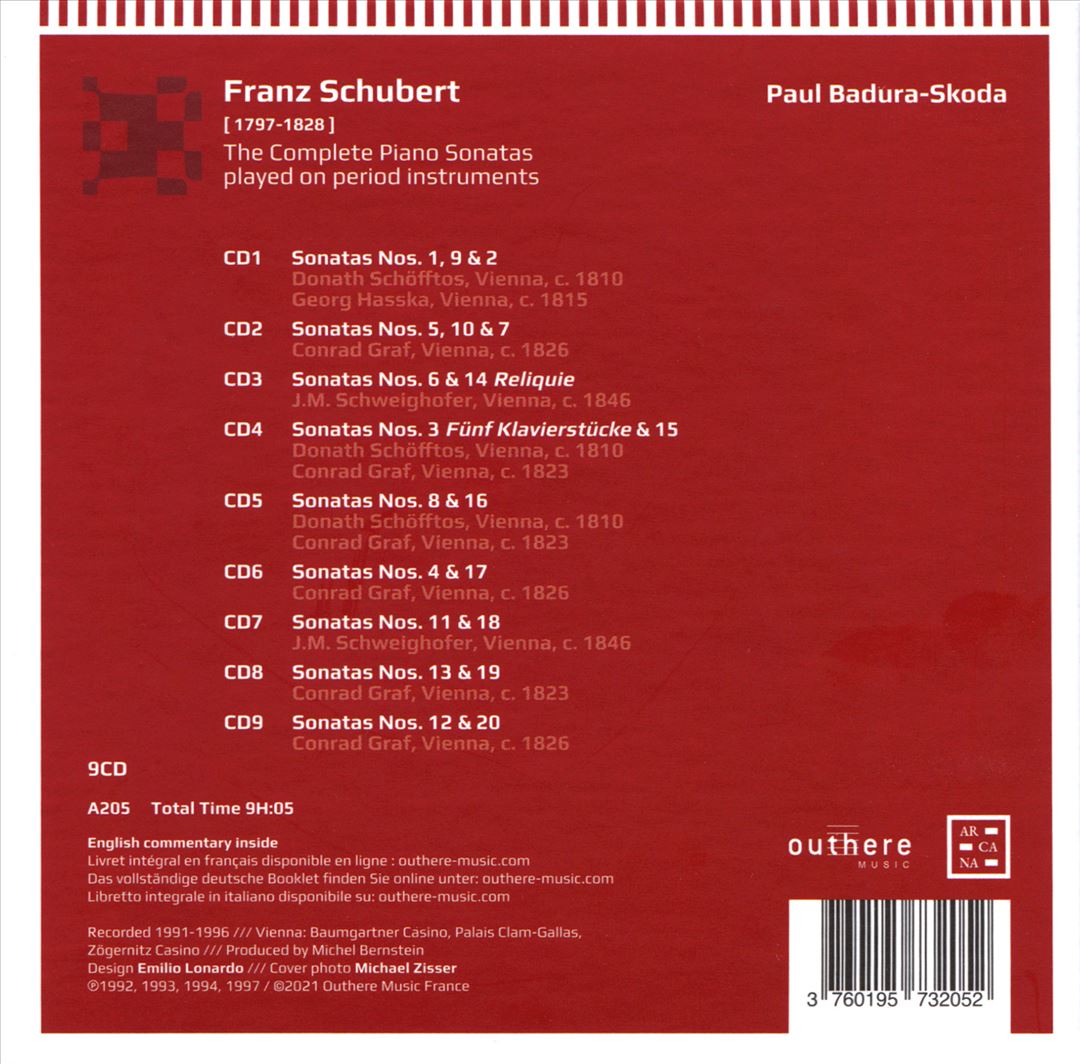 Schubert: The Complete Piano Sonatas Played on Period Instruments cover art