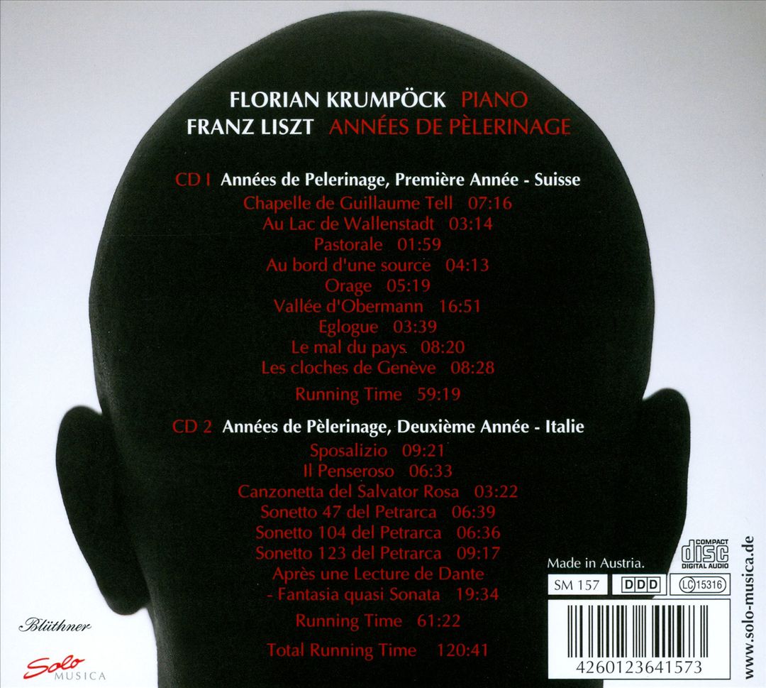 Franz Liszt: Années de Pèlerinage cover art