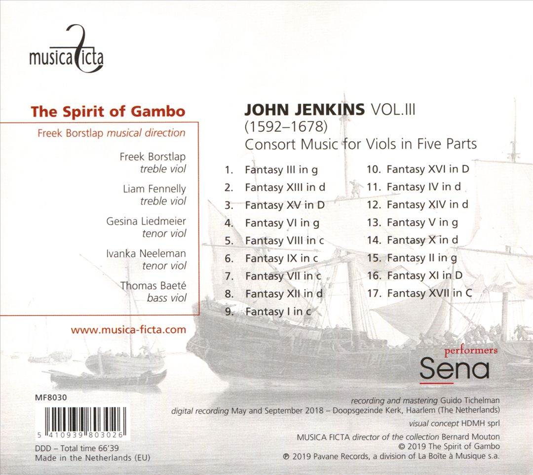 John Jenkins: Consort Music for Viols in Five Parts cover art
