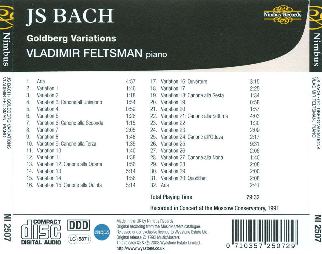 Bach: Goldberg Variations cover art