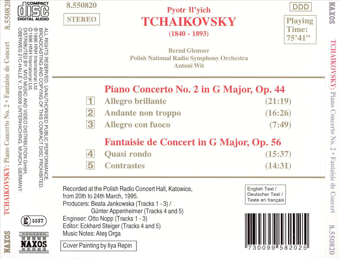 Tchaikovsky: Piano Concerto No. 2; Concert Fantasy cover art