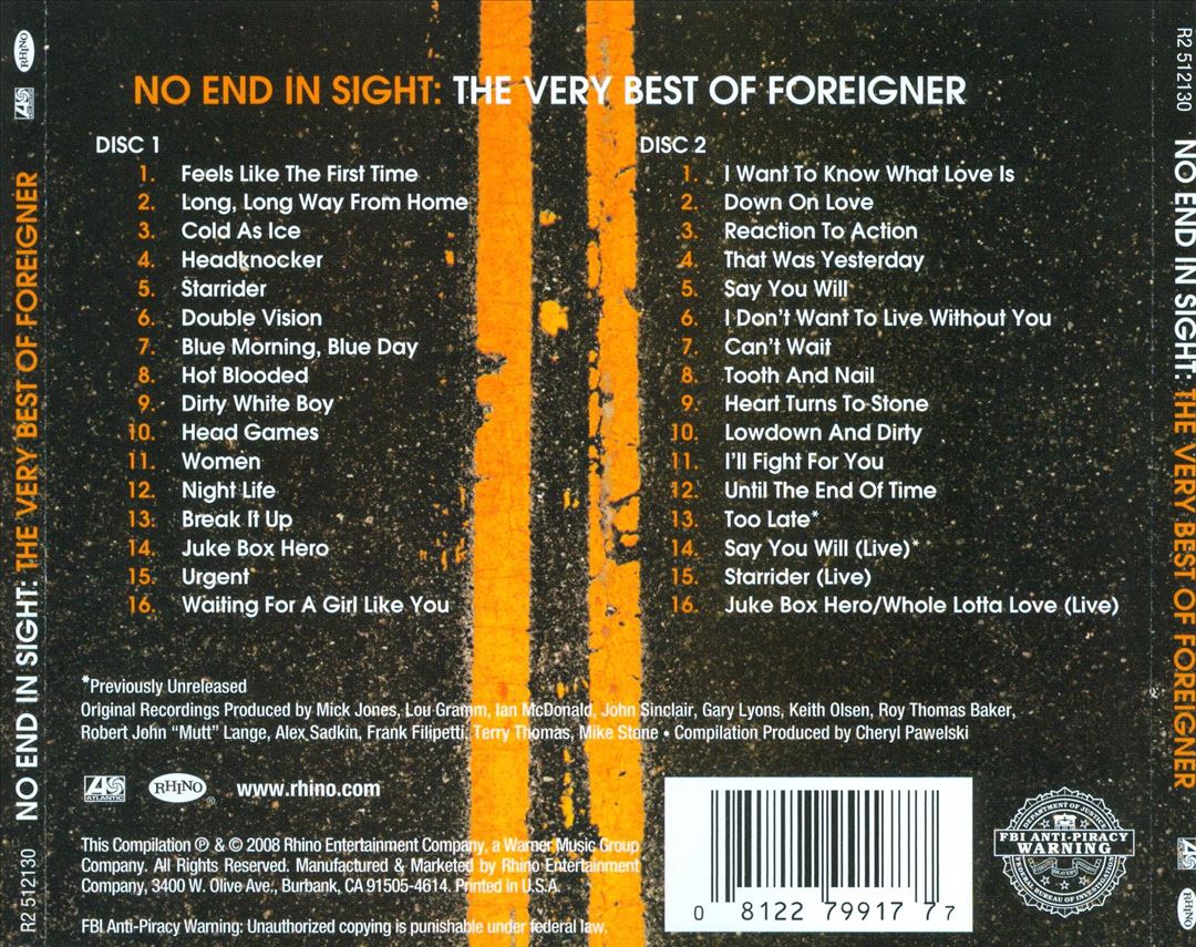 No End in Sight: The Very Best of Foreigner cover art