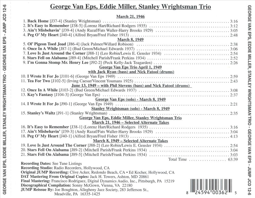 George Van Eps, Eddie Miller, and Stanley Wright cover art