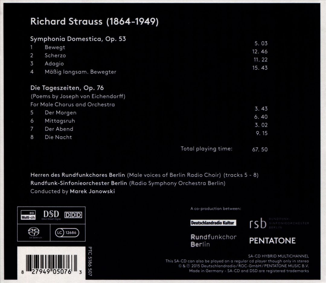 Richard Strauss: Symphonica Domestica & Die Tageszeiten cover art