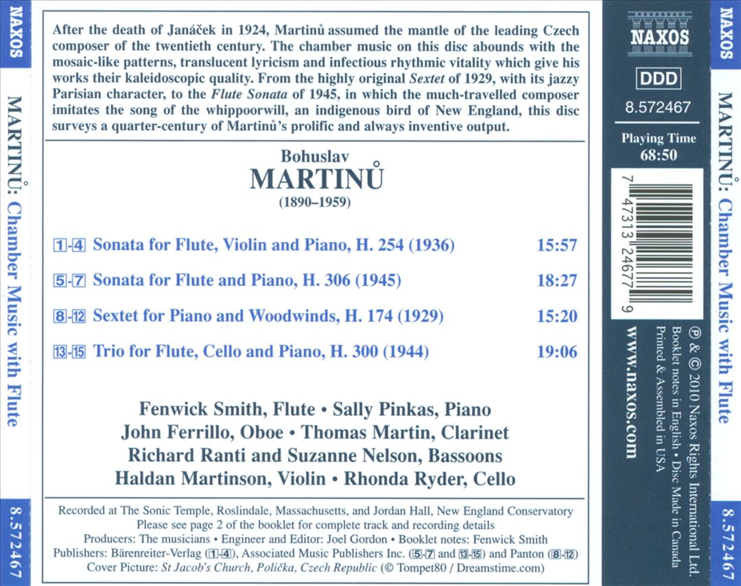 Martinu: Chamber Music with Flute cover art
