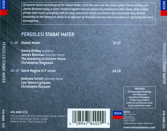 Pergolesi: Stabat Mater cover art